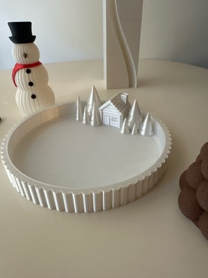 Özgürce Yılbaşı Temalı Sunum Tepsisi ve Anahtarlık 3D Dekorasyon Seti