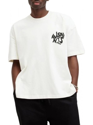 Efnaz Style Erkek Baskılı Oversize T-Shirt - Beyaz