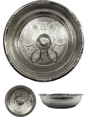 PremiumPort El Işlemeli Bakır Hamam Tası, 20CM, Geleneksel, Zarif Tasarım