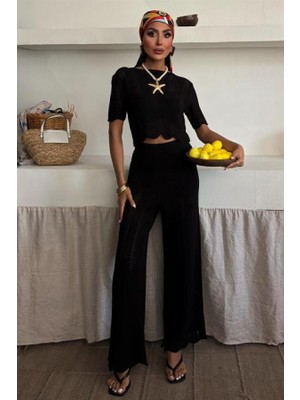 Efnaz Style Triko Bluz Pantolon Ikili Takım 10084-025
