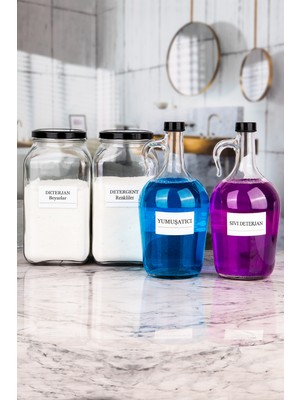 PremiumPort 4’lü Banyo Temizlik Seti Cam Sıvı Deterjan ve Yumuşatıcı 1,5 Lt + 3 Lt