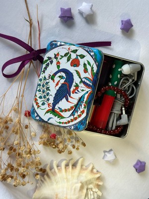 Özgürce Geri Tavuskuşlu Metal Kutular Seti, Çok Amaçlı Hediye Kutuları