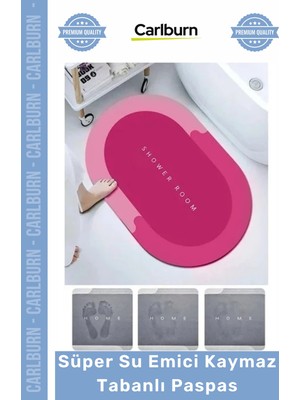 Carlburn #paspas Nappa Deri Hızlı Kuruyan Leke Tutmaz Banyo Mutfak Süper Su Emici Kaymaz Tabanlı Paspas