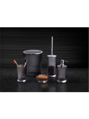 PremiumPort Şeffaf Siyah Banyo Seti, Modern Tasarım, Konfor ve Şıklık Için Ideal