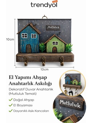 Özgürce El Yapımı Ahşap Anahtarlık ve Askılık, Dekoratif Duvar Askısı