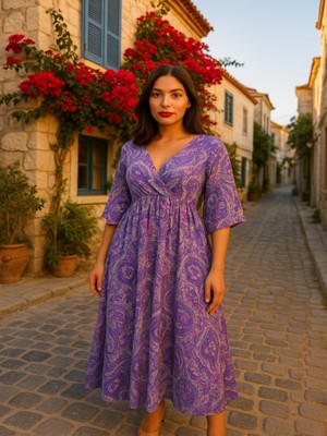 Efnaz Style 7035 Elbise-Mor