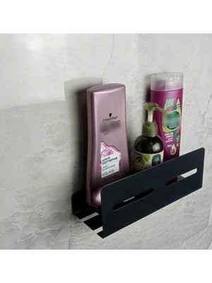 PremiumPort Mat Siyah Banyo Düzenleyici, Duş Rafı, Şampuanlık, Vidalı, Pratik Kullanım