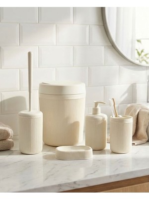 PremiumPort Şık ve Kullanışlı 5 Parça Banyo Seti, Evinizin Vazgeçilmezi Olacak