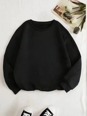 Efnaz Style Üç Iplik Biskilet Yaka Basic Sweatshirt - Siyah