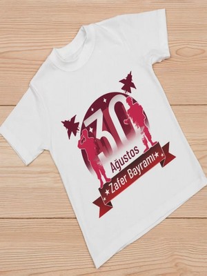 Efnaz Style 30 Ağustos Unisex Baskılı T-Shirt - Beyaz