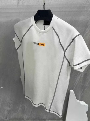 Efnaz Style Unisex Dikişli Baskılı Oversize T-Shirt - Beyaz