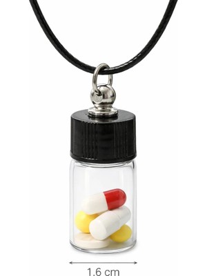 Tamgacrafts 2cc Çevirmeli Su Geçirmez Kapak 3cm Gerçek Cam Şişe Kolye Tohum Dilek Kapsül
