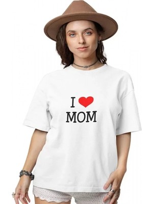 Efnaz Style Unisex Bisiklet Yaka Baskılı Oversize T-Shirt - Beyaz