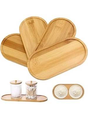 Özgürce Bambu Oval Sunum ve Servis Tepsisi, Ahşap Görünümlü Yağdanlık Altlığı