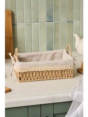 Özgürce Daisy Ekmek Sepeti Vizon 25 Cm, Şık ve Pratik Mutfak Aksesuarı