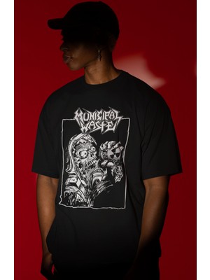 Sevbano Municipal Waste Rock Metal Müzik Grubu Ön Baskılı Unisex Oversize Tişört