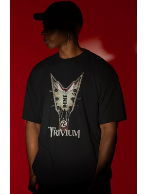 Sevbano Trivium Rock Metal Müzik Grubu Ön Baskılı Unisex Oversize Tişört