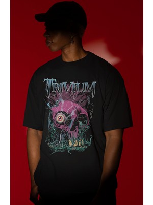 Sevbano Trivium Rock Metal Müzik Grubu Ön Baskılı Unisex Oversize Tişört
