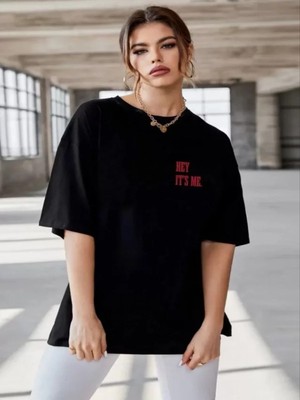 Efnaz Style Unisex Baskılı Oversize T-Shirt - Siyah