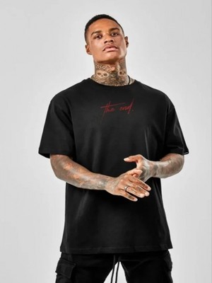 Efnaz Style Unisex Baskılı Oversize T-Shirt - Siyah