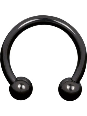 Tamgacrafts Siyah At Nalı Piercing 10 mm Çelik Septum Dudak Helix Tragus Küpe