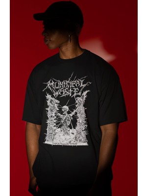 Sevbano Municipal Waste Rock Metal Müzik Grubu Ön Baskılı Unisex Oversize Tişört