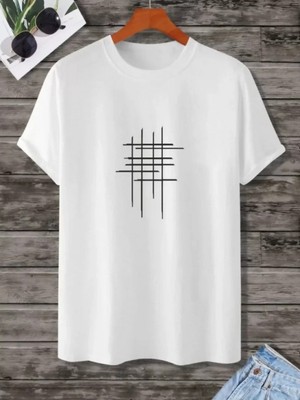 Efnaz Style Unisex Baskılı Oversize T-Shirt - Beyaz