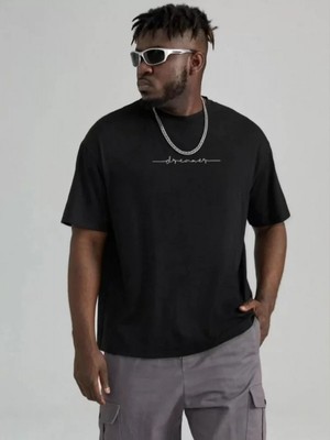 Efnaz Style Unisex Baskılı Oversize T-Shirt - Siyah