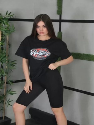 Efnaz Style Unisex Baskılı Oversize T-Shirt - Siyah