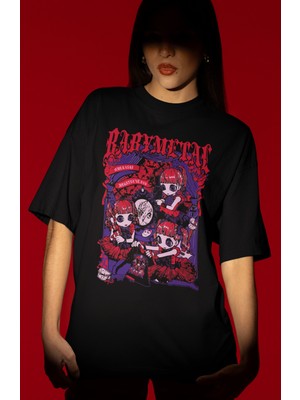 Sevbano Babymetal Rock Metal Müzik Grubu Ön Baskılı Unisex Oversize Tişört