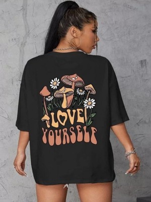Efnaz Style Unisex Baskılı Oversize T-Shirt - Siyah