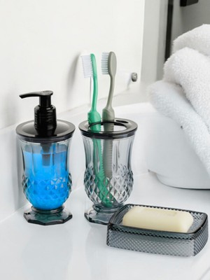 PremiumPort 3 Parça Akrilik Kristal Prizma Desenli Banyo Seti