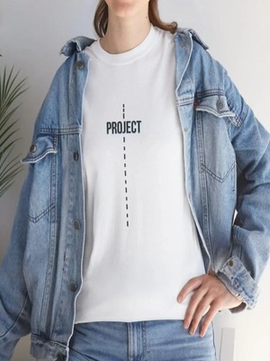 Efnaz Style Unisex Bisiklet Yaka Baskılı T-Shirt - Beyaz