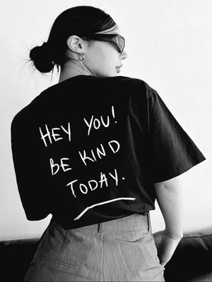 Efnaz Style Unisex Baskılı Oversize T-Shirt - Siyah
