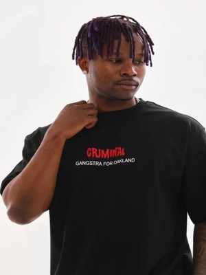 Efnaz Style Unisex Baskılı Oversize T-Shirt - Siyah
