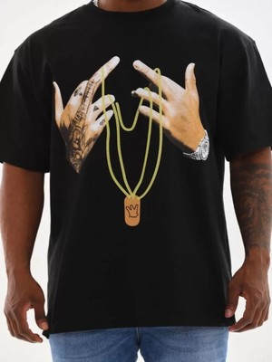 Efnaz Style Unisex Baskılı Oversize T-Shirt - Siyah
