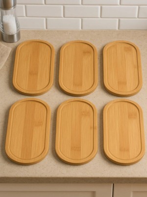 Özgürce 6'lı Bambu Sunum ve Sabunluk Altlığı, Çok Amaçlı 23X12 cm