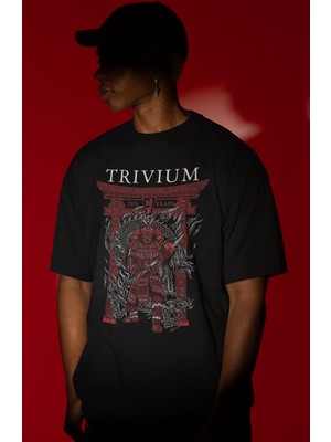 Sevbano Trivium Rock Metal Müzik Grubu Ön Baskılı Unisex Oversize Tişört
