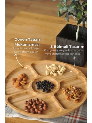 Özgürce Büyük 33CM Dönen Servis Tabağı, Şık ve Pratik Sunumlar Için Ideal