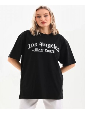 Efnaz Style Unisex Baskılı Oversize T-Shirt - Siyah