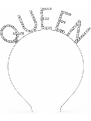 Bkmc Party Queen Taşlı Taç Gold Gümüş – Bekarlığa Veda & Doğum Günü Parti Tacı