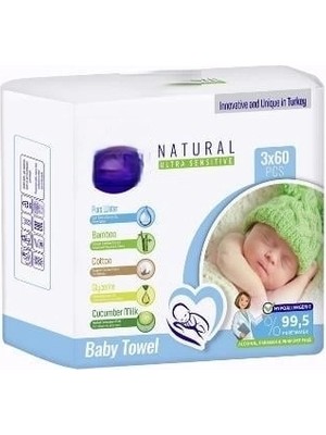 Nessi World Natural Islak Havlu Mendil 3X60 180 Yaprak