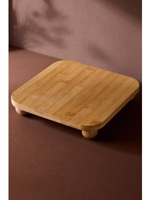 Özgürce 24 cm Çok Amaçlı Ayaklı Kare Sunum Tabağı, Ergonomik Servis Standı