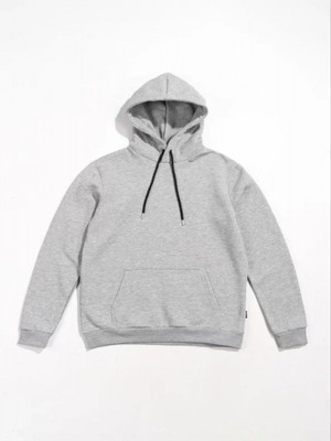 Efnaz Style Erkek Uzun Kol Kapşonlu Basic Sweatshirt Hoodie - Gri