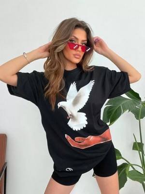 Efnaz Style Dijital Baskılı T-Shirt - Siyah