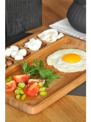 Özgürce 6 Bölmeli Şık Servis Tabağı B2393, Pratik ve Estetik Sunum Için