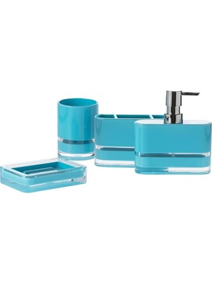 PremiumPort Nalu Float Set Üstü Banyo Aksesuarları 4 Parça, Şık ve Kullanışlı Tasarım