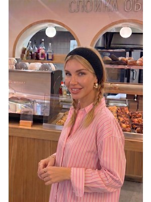 Bahels Kadın Siyah File Model Örgü Bandana, Saç Bandı