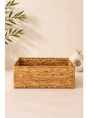 Özgürce Şık Hasır Su Sümbülü Organizer, Dikdörtgen, 44X30X20CM