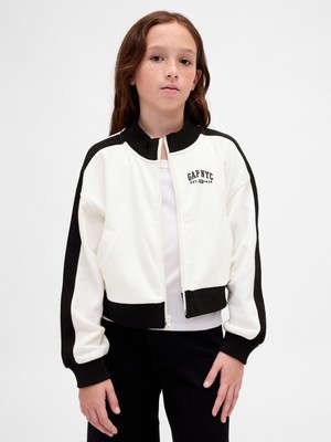 Gap Kız Çocuk Beyaz NYC VintageSoft Logo Koşu Ceket